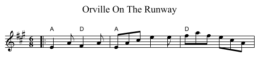 Orville On The Runway - staff notation