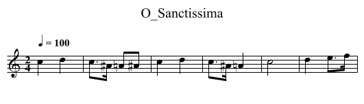 O_Sanctissima - staff notation