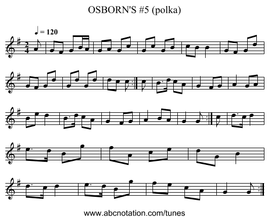 OSBORN'S #5 (polka) - staff notation