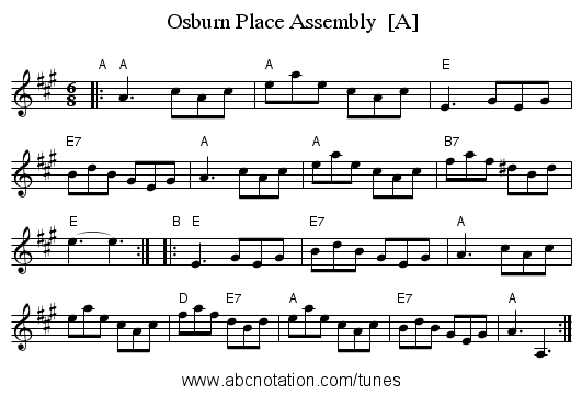 Osburn Place Assembly  [A] - staff notation