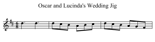 Oscar and Lucinda's Wedding Jig - staff notation