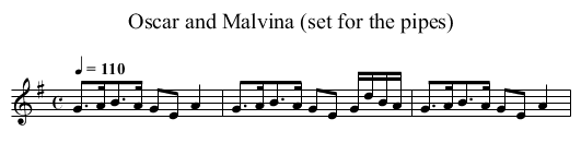 Oscar and Malvina (set for the pipes) - staff notation