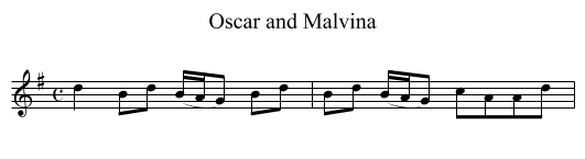 Oscar and Malvina - staff notation