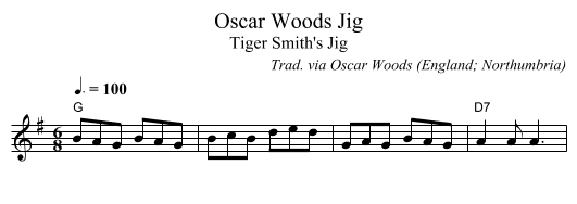 Oscar Woods Jig - staff notation