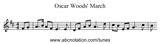 Oscar Woods' March - staff notation