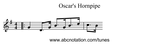 Oscar's Hornpipe - staff notation