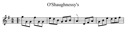 O'Shaughnessy's - staff notation