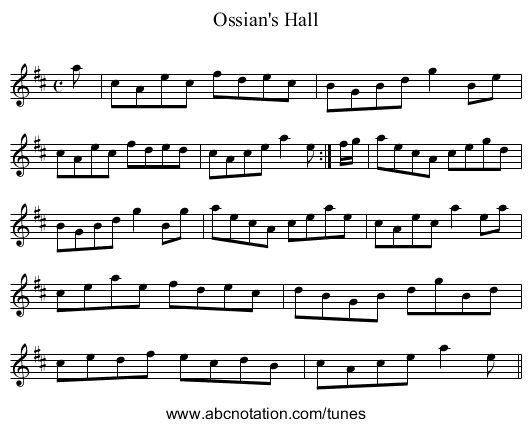 Ossian's Hall - staff notation