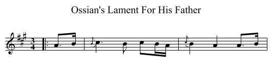 Ossian's Lament For His Father - staff notation