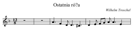 Ostatnia ró?a - staff notation