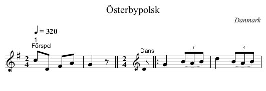 Österbypolsk - staff notation
