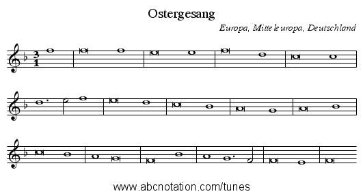 Ostergesang - staff notation