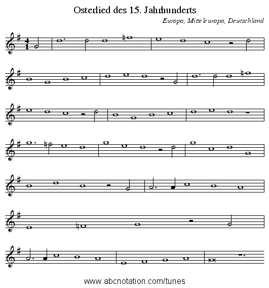 Osterlied des 15. Jahrhunderts - staff notation