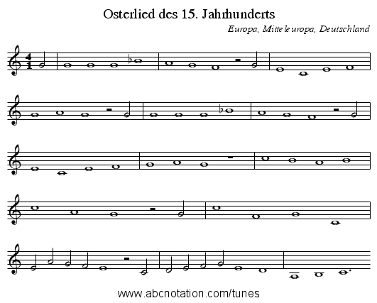 Osterlied des 15. Jahrhunderts - staff notation
