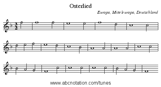 Osterlied - staff notation