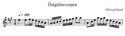 Östgötasverpen - staff notation