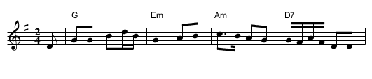 Ostindiens velkomet - staff notation