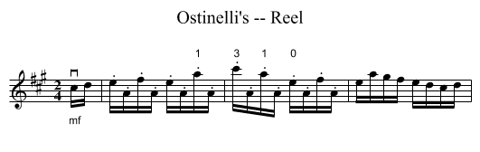 Ostinelli's -- Reel - staff notation