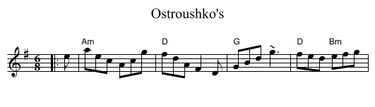 Ostroushko's - staff notation