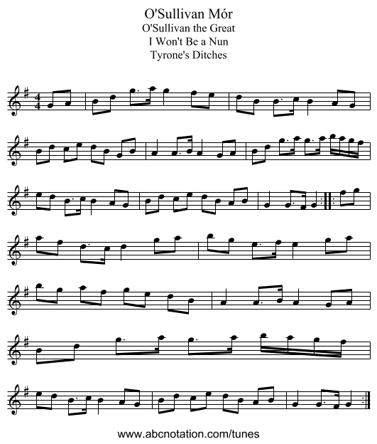 O'Sullivan M&oacute;r - staff notation