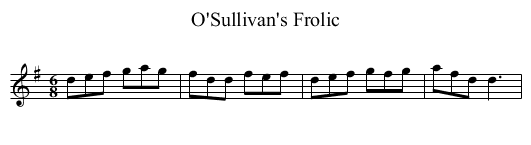 O'Sullivan's Frolic - staff notation