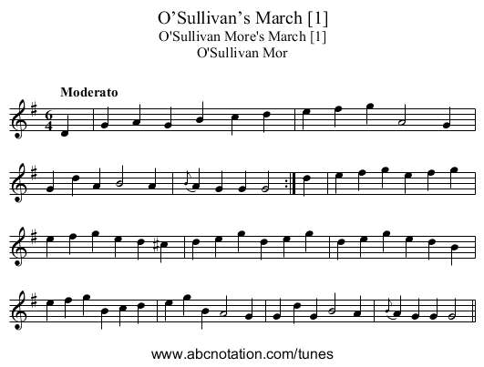 O’Sullivan’s March [1] - staff notation