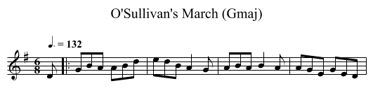 O'Sullivan's March (Gmaj) - staff notation