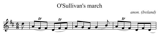 O'Sullivan's march - staff notation