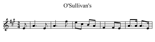 O'Sullivan's - staff notation