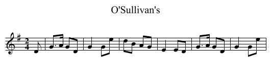 O'Sullivan's - staff notation