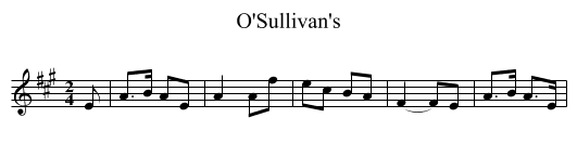 O'Sullivan's - staff notation
