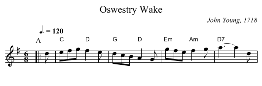 Oswestry Wake - staff notation