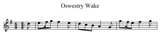 Oswestry Wake - staff notation