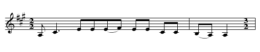 Otto Wood the Bandit - staff notation