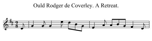 Ould Rodger de Coverley. A Retreat. - staff notation