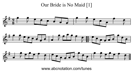 Our Bride is No Maid [1] - staff notation