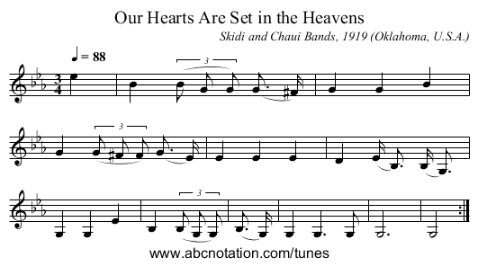 Our Hearts Are Set in the Heavens - staff notation