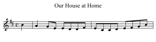 Our House at Home - staff notation