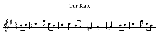 Our Kate - staff notation