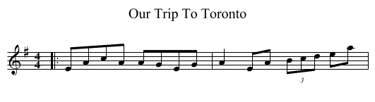 Our Trip To Toronto - staff notation