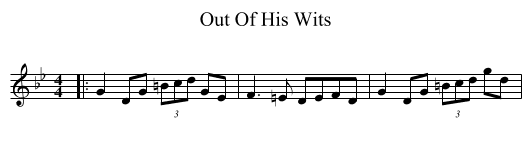 Out Of His Wits - staff notation
