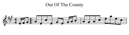 Out Of The County - staff notation
