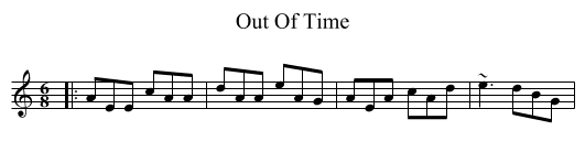 Out Of Time - staff notation