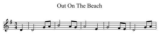 Out On The Beach - staff notation