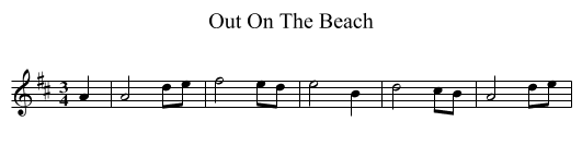 Out On The Beach - staff notation