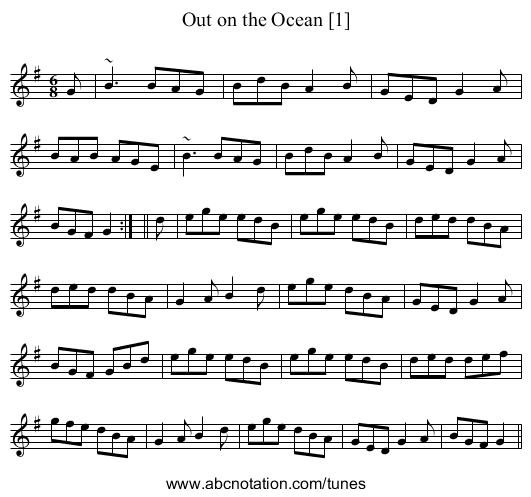 Out on the Ocean [1] - staff notation
