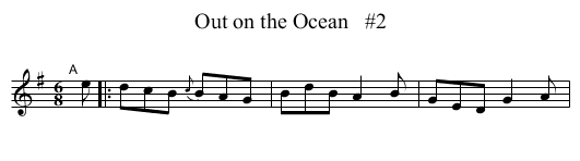 Out on the Ocean   #2 - staff notation