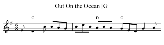 Out On the Ocean [G] - staff notation