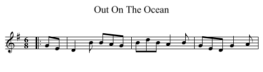 Out On The Ocean - staff notation