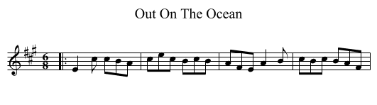 Out On The Ocean - staff notation